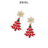 ZEGL雪花圣诞树耳环女2022年新款秋冬耳钉耳扣小众设计感红色耳饰 商品缩略图1