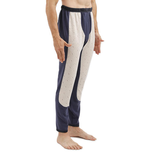 【DF】大码男装发热羊毛家居温变加厚双层贴片蚕丝打底保暖面毛裤加肥加大裤子棉裤 商品图2