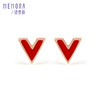 MEMORA诗普琳珠宝玫瑰18K金红色v字耳钉送女朋友-KEE00201（线上专供） 商品缩略图5