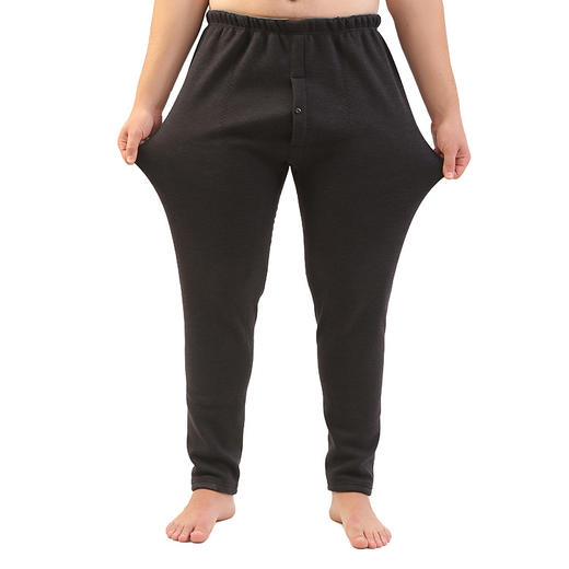 【DF】大依优型加绒加厚奥粒绒双层贴片变温蚕丝羊毛护膝保暖裤加肥加大棉裤 商品图2