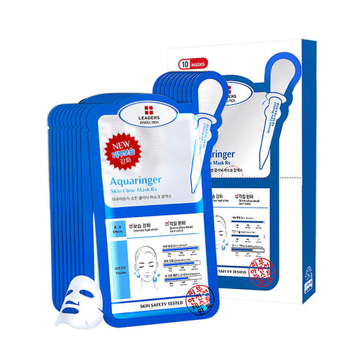 韩国原装进口LEADERS丽得姿水库针剂面膜领先润美补水保湿10片×3盒 商品图1