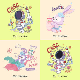 星黛露宇航员大展宏兔钱兔似锦兔年卫衣烫画贴春节DIY辅料衣服烫