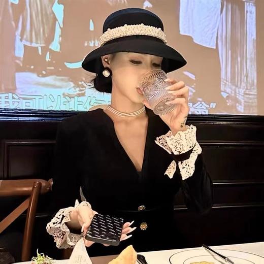 RN-网红赫本风法式小香风珍珠礼帽 商品图1