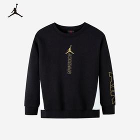 Air Jordan耐克童装男童加绒圆领卫衣22冬季新款JD2242047
