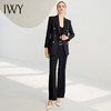 IWY/高端洋气时尚套装黑色戗勃领西服外套女名媛个性显瘦套裤223216C1+P6 商品缩略图1