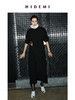 HIDEMI 节日系列褶皱不对称设计感黑色显瘦连衣裙 商品缩略图6