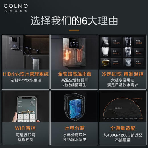 美的 CWG-DA03 饮水机家用净水器伴侣 六档温控 全管路杀菌 智能触控 壁挂式全触控直饮饮水机 商品图0
