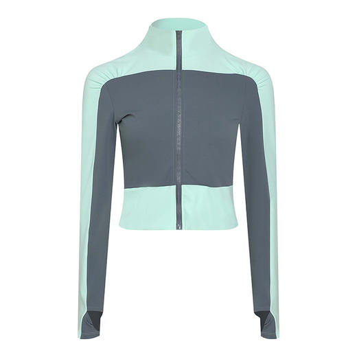 【高弹针织】花苞肩拼色立领长袖外套 商品图4