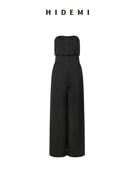 HIDEMI 节日系列轻礼服黑色抹胸式极简连体裤 商品图8