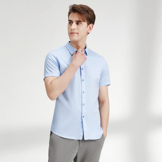 【含麻】柒牌衬衫男士夏季新款时尚潮流休闲男生翻领短袖衬衣	122A70940 商品图0