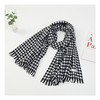 【优雅有气质！韩版千鸟格围巾】新款秋冬流苏围巾，黑白女士格子仿羊绒披肩 商品缩略图4