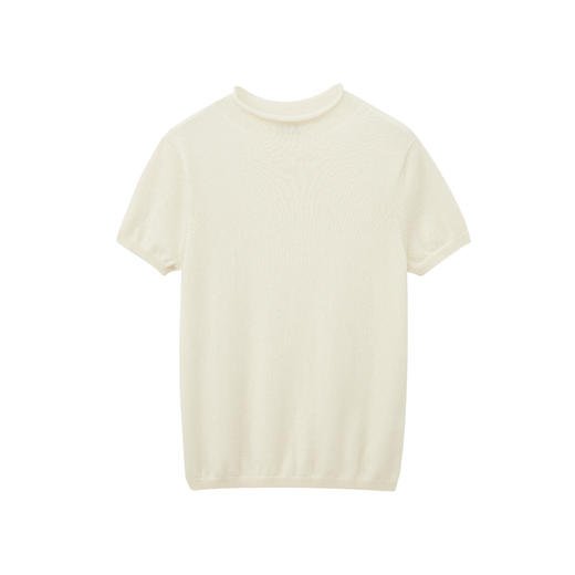 小高领短袖 白绒/紫绒 商品图1