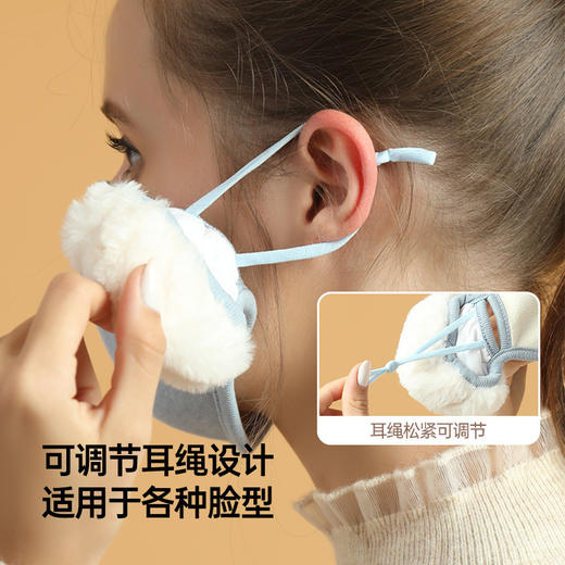 「七色可选！二合一保暖口罩」新款女秋冬季毛绒立体保暖口罩 居家日用布艺防寒护耳面罩二合一保暖面罩配饰 商品图3