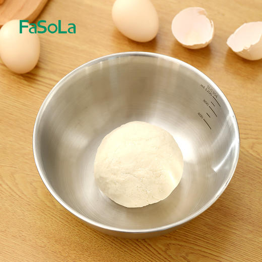 FaSoLa不锈钢盆套装304厨房家用打蛋和面盆洗菜盆沥水篮 商品图5