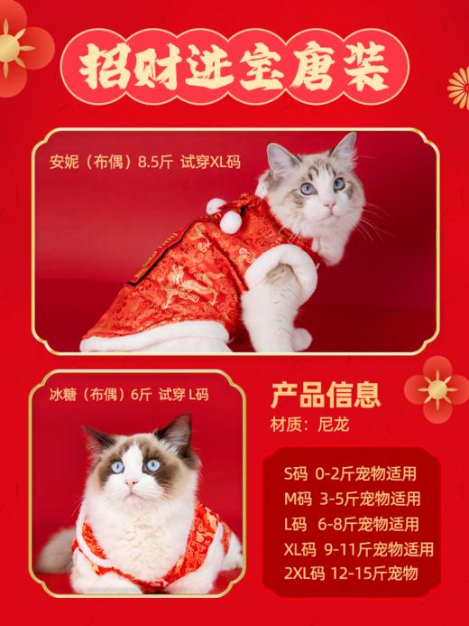 【积分商城】宠物衣服秋冬季新年唐装拜年装汉服装小狗装公主装喜庆过年衣服 商品图2