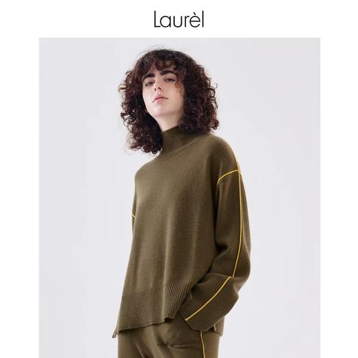 Laurel劳芮半高领拼色针织衫毛衣LWL334M02100 商品图1