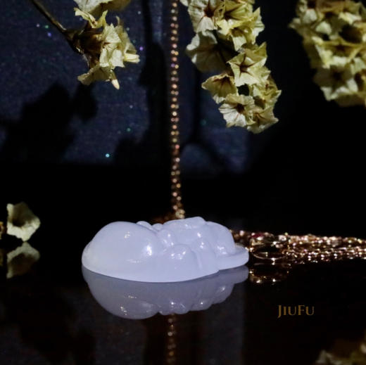 18K玫瑰金和田玉（白玉）镶钻吊坠--玉佛之鸿运当头 /佛公20*21mm 商品图3