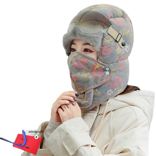 「数款可选！骑车防风不怕冷」雷锋帽女款冬季可爱加绒棉帽子 冬天骑车保暖电动车防风防寒帽配饰 商品图3