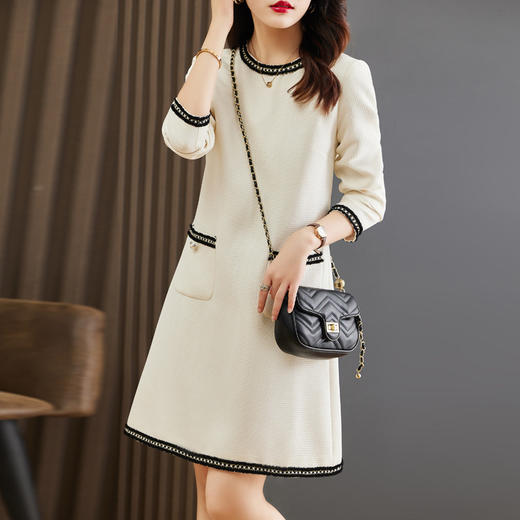 小众轻熟风法式收腰显瘦休闲宽松气质中长裙连衣裙HR-WZ22739 商品图0