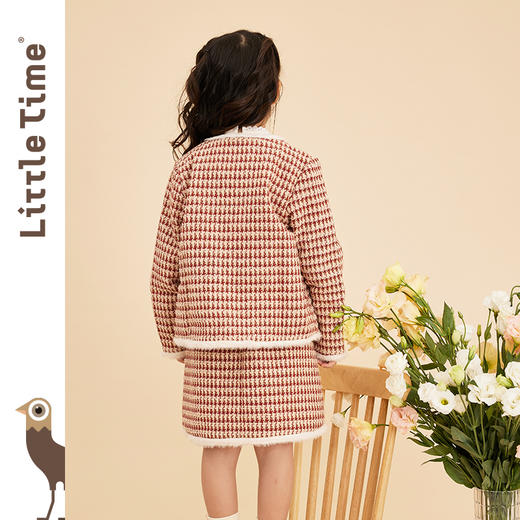 littletime女童小香风套装裙秋冬装2022新款时髦外套裙子两件套 商品图2