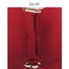 Laurel劳芮喜庆红色休闲裤100%棉LWL341K06400 商品缩略图2