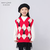 【柔蓝绒】马克珍妮秋装新款 女童红白菱形格针织马甲221391 商品缩略图0