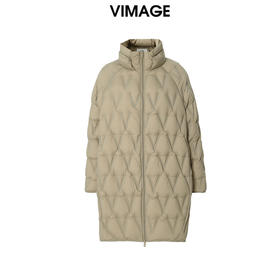 VIMAGE纬漫纪冬款新款时尚保暖高领长款鸭绒羽绒服V1811435