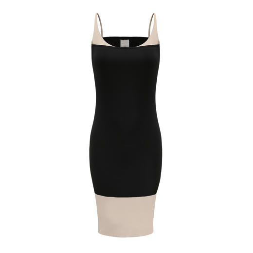 【猫女】撞色拼接弧形领假两件弹力修身吊带针织连衣裙/23000016 商品图4