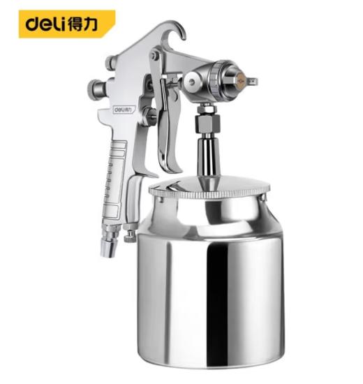 得力DL-QPQ-W77S油漆喷枪2.5mm/下壶(银) 商品图0