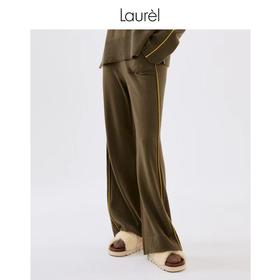 Laurel劳芮舒适休闲裤绵羊毛山羊绒混纺针织裤LWL334M06600