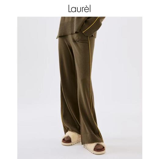 Laurel劳芮舒适休闲裤绵羊毛山羊绒混纺针织裤LWL334M06600 商品图0
