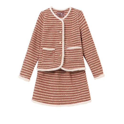 littletime女童小香风套装裙秋冬装2022新款时髦外套裙子两件套 商品图4