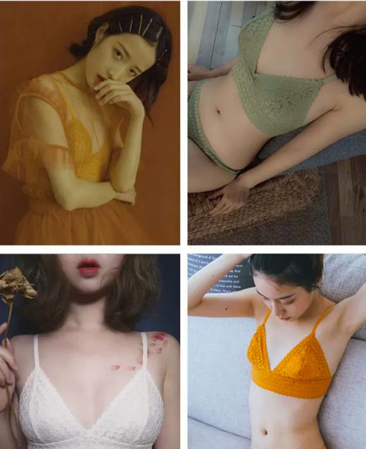 好奇蜜斯蕾丝法式内衣女无钢圈薄款大胸显小胸文胸bralette塞尔维亚 商品图3