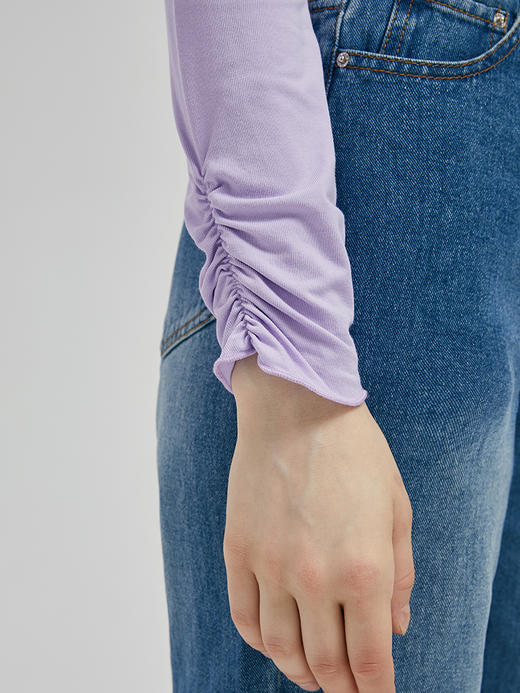 骆驼女装2022夏季新款简约长袖打底衫上衣女薄款潮流外穿内搭T恤  W0W1VR125 商品图5