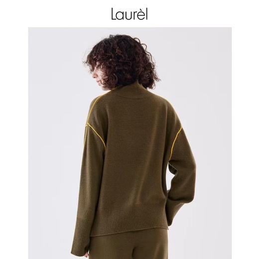 Laurel劳芮半高领拼色针织衫毛衣LWL334M02100 商品图2