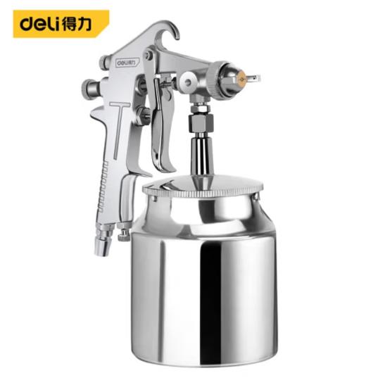 得力DL-QPQ-F75S油漆喷枪1.5mm/下壶(银) 商品图0