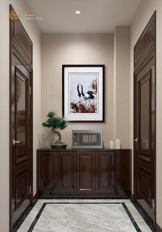 艷 湘绣  刺绣客厅餐厅玄关《花鸟》新中式挂画 商品图3