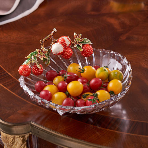 【清仓特惠6折，仅样品】罗比罗丹《大吉大利》珐琅彩工艺家用水果盘客厅茶几装饰摆件创意果盘 商品图3