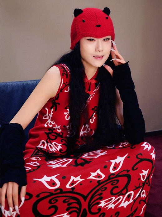 雅致旖旎长款针织花裙 |  杨老师同款 |  袖型可选：长袖短袖 | 现货加急发 商品图3