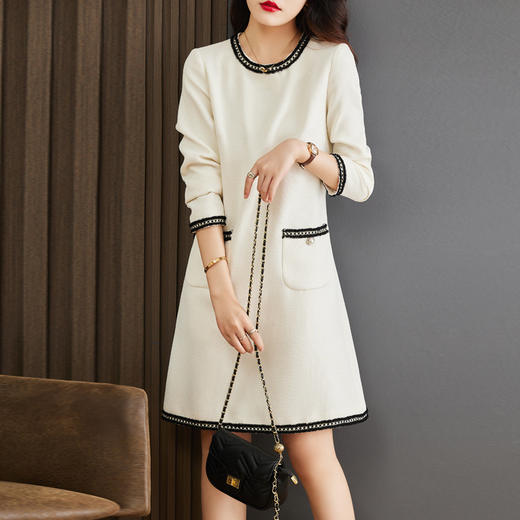 小众轻熟风法式收腰显瘦休闲宽松气质中长裙连衣裙HR-WZ22739 商品图1