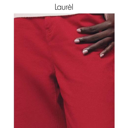 Laurel劳芮喜庆红色休闲裤100%棉LWL341K06400 商品图3
