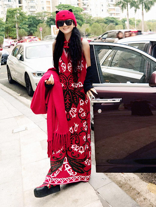 雅致旖旎长款针织花裙 |  杨老师同款 |  袖型可选：长袖短袖 | 现货加急发 商品图9