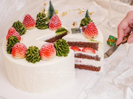 圣诞限定｜草莓奶油蛋糕，草莓夹心，奶油抹面 商品图3