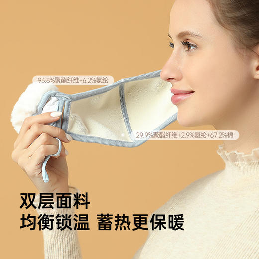「七色可选！二合一保暖口罩」新款女秋冬季毛绒立体保暖口罩 居家日用布艺防寒护耳面罩二合一保暖面罩配饰 商品图2