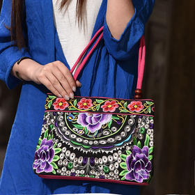 民族风特色绣花包包，刺绣单肩斜挎手提包时尚工艺帆布女包YS-135