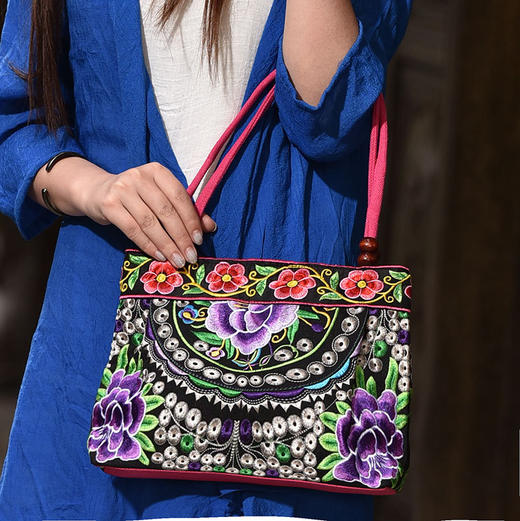 民族风特色绣花包包，刺绣单肩斜挎手提包时尚工艺帆布女包YS-135 商品图0