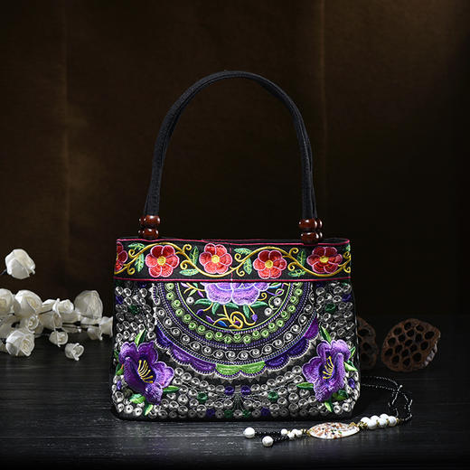 民族风特色绣花包包，刺绣单肩斜挎手提包时尚工艺帆布女包YS-135 商品图7