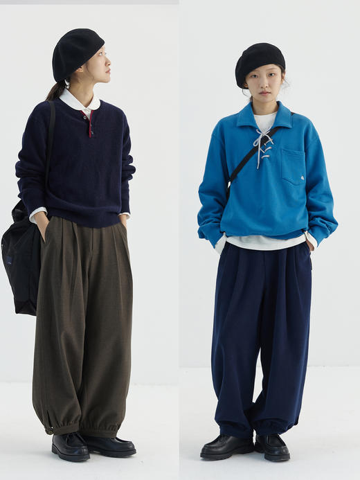 步履不停/2D43030C/打褶收口毛呢灯笼裤 商品图3