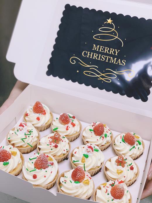 【圣诞节】 圣诞糖果草莓cupcake 12杯 商品图1