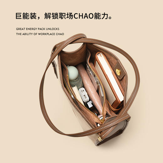 togo牛皮手提托特包购物袋水桶包女小众单肩腋下包包 商品图3